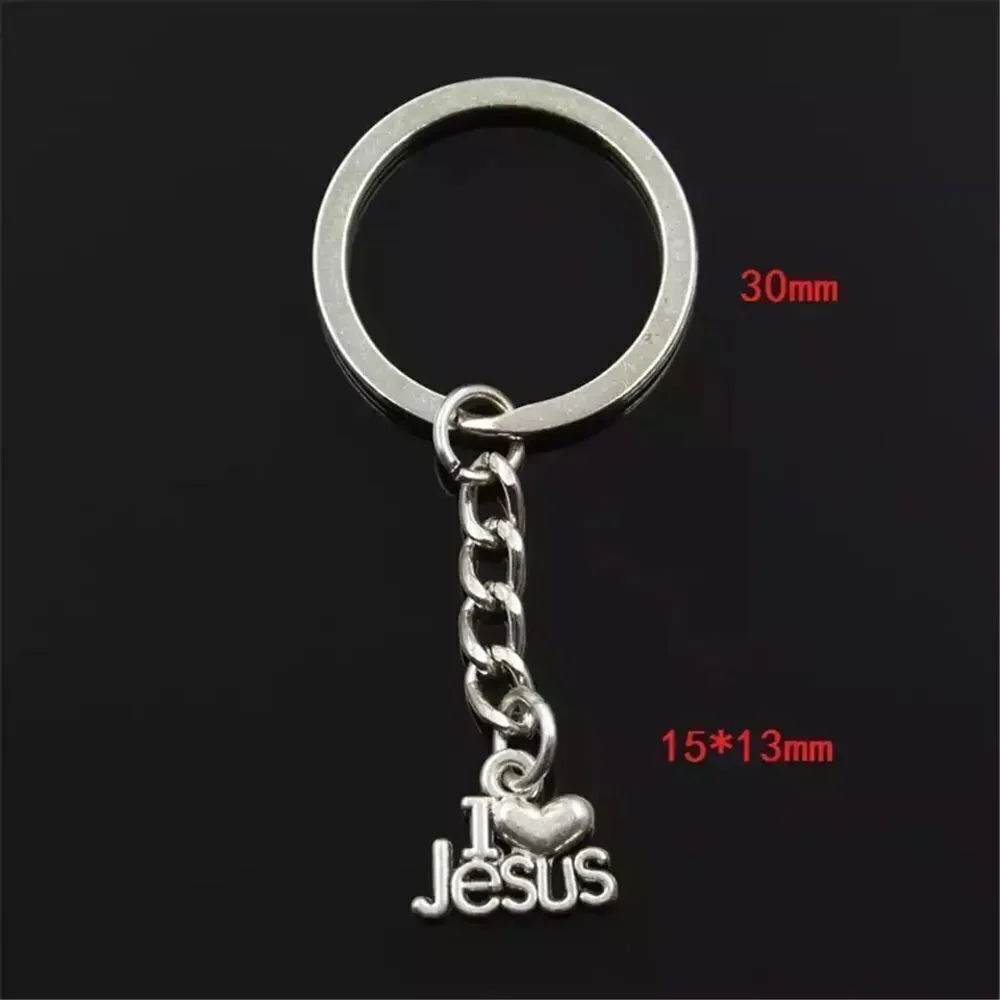 I love Jesus Silver Keychain
